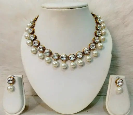 Trendy Alloy & Kundan Beads Necklace Set