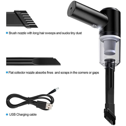 3IN1 Portable Car Vacuum Cleaner with Blower | USB Rechargeable Wireless Car Vacuum Cleaner